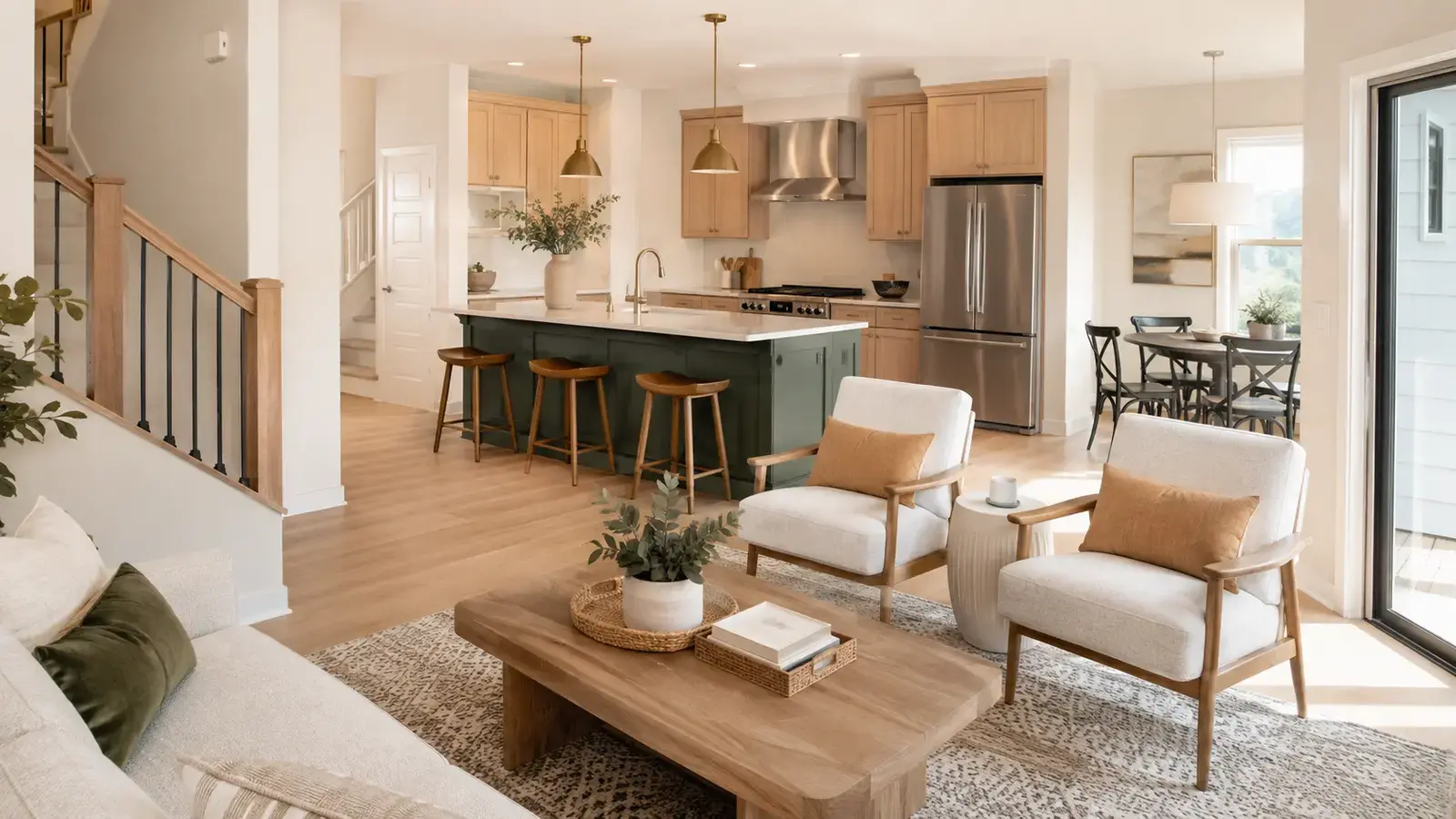 Bright modern Maryland townhome with open kitchen and living area